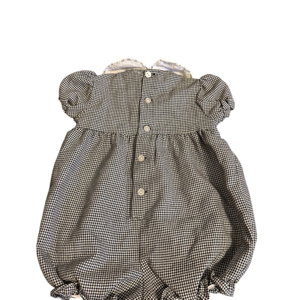 Monochrome Checkered One Piece with Heart/Dog Accents - Picture 4 of 4